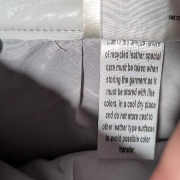 NWT AGOLDE | Recycled Leather Lyle Low Rise Slim In Wisp Pale Gray - Picture 11 of 14